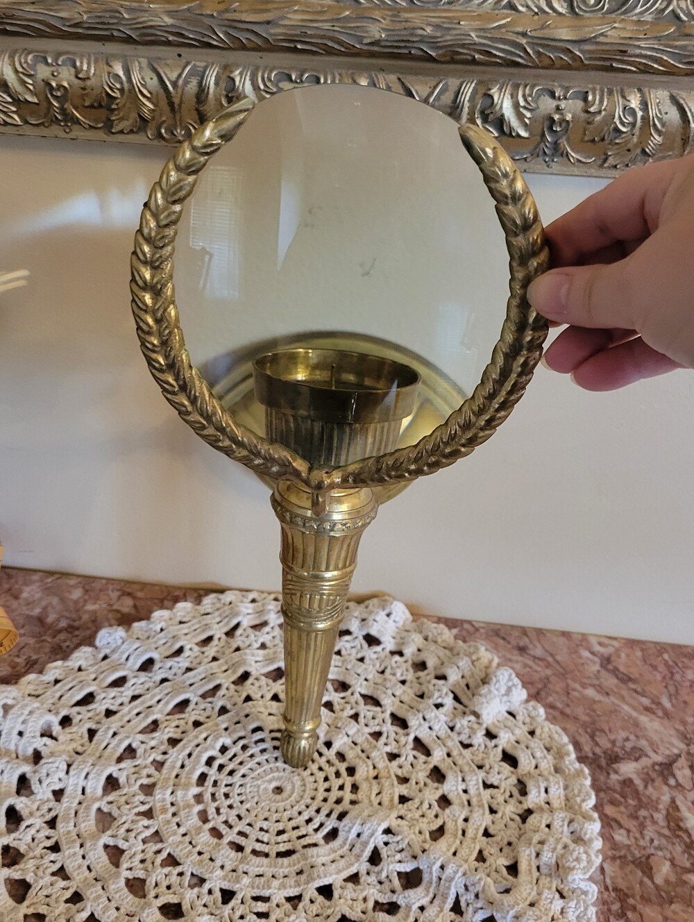 Vintage Brass Candle Light Magnifier